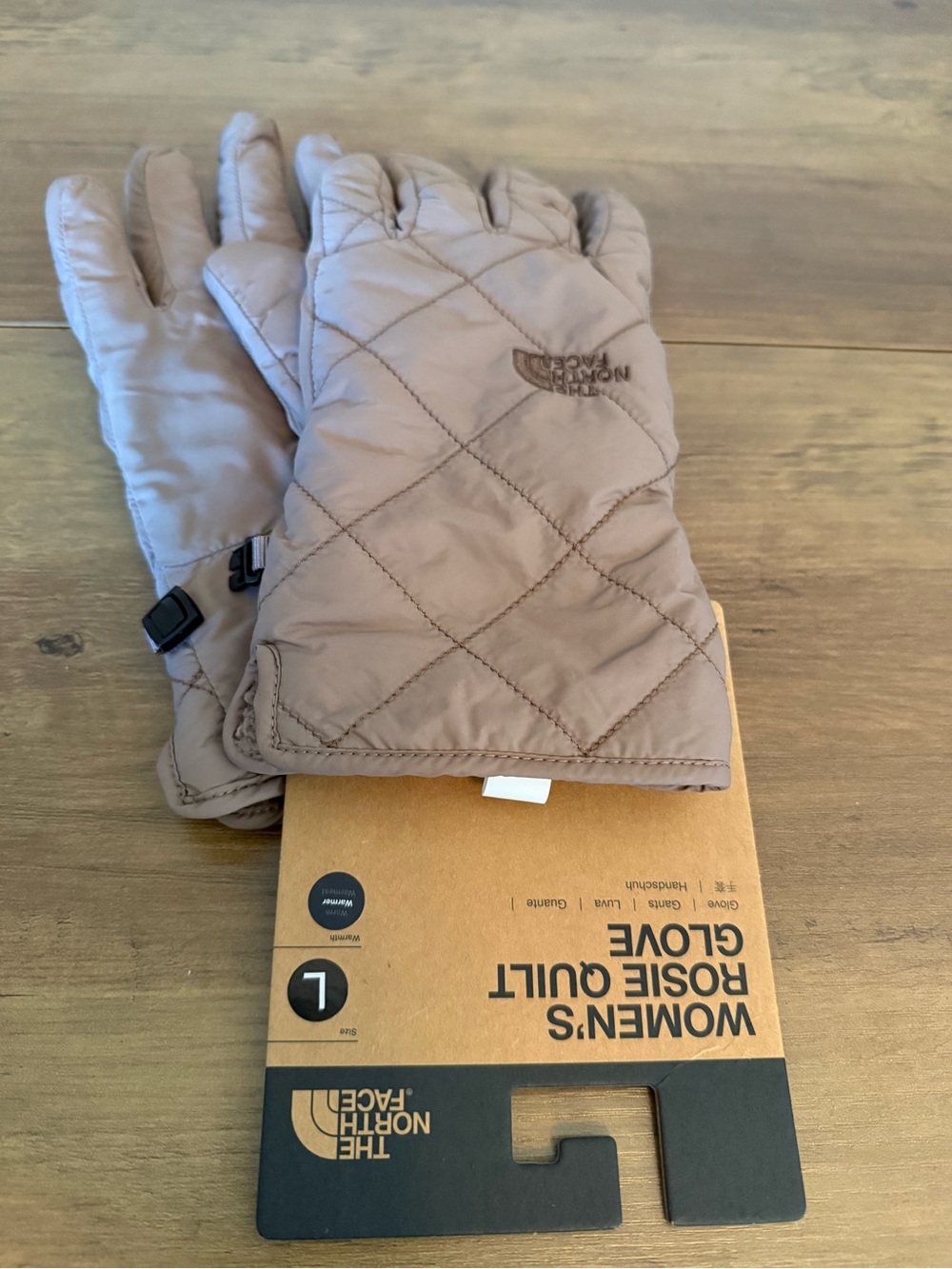 The North Face Women's Rosie Quilted Gloves - Taupe NWT (L)